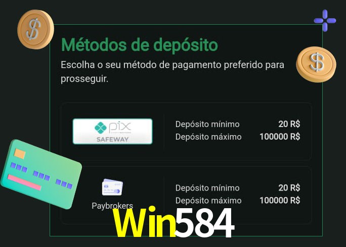 O cassino Win584 oferece uma grande variedade de métodos de pagamento
